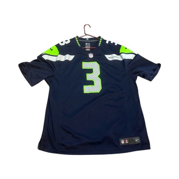 Nike On Field Russell Wilson Seattle Seahawks Mens NFL Team Blue Jersey XXL - Picture 1 of 6